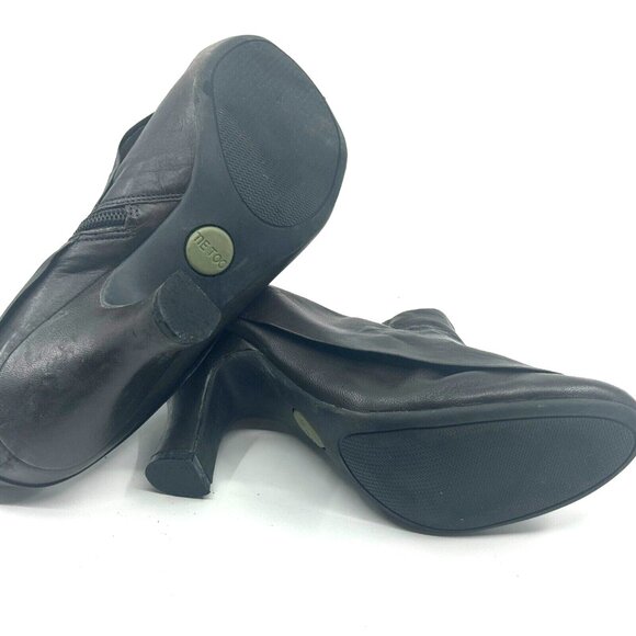 me too Fremont Leather Cuffed Ankle Bootie Spool Heel Shoe, Women's 9M, Brown - Picture 6 of 13